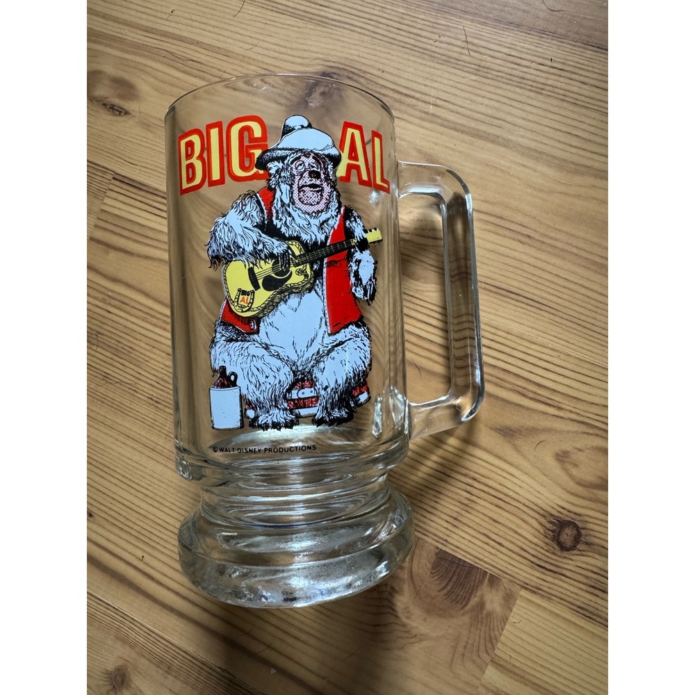 Vintage Disney Country Bear Jamboree Big Al Glass Beer Stein Mug Walt Disney 70s